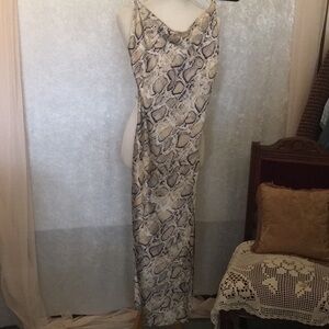 Paper Heart Women’s Maxi Snake Print Slip Dress Adjustable Straps Size: XS